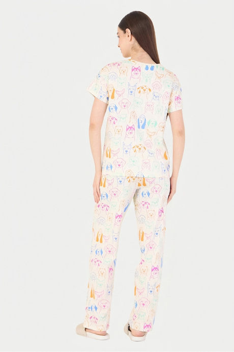 Sweet Dreams Animal Printed Pyjama Set - Swan White — image 2